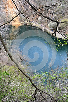 Small mine lake at Apc village in Hungary photo
