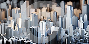 Small model town new york city toy city scenery of buildings Skyscraper aerial view 3D illustration