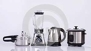 Small modern kitchen appliances - Isolated on neutral background