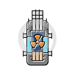 small modular nuclear reactor future technology color icon vector illustration