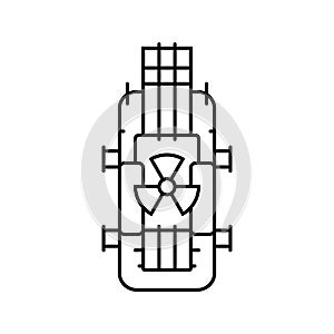 small modular nuclear reactor future technology line icon vector illustration