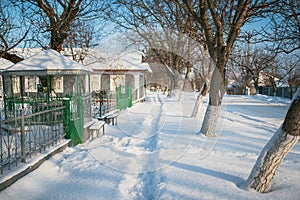 Small moldavian village in winter