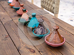 Small Moroccan Tagines, Traditional Color Morocco Pottery, African Souvenir, Moroccan Food