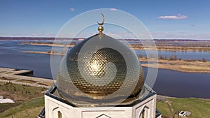 Small mosque aerial view. Volga Bulgaria - historical and architectural complex.