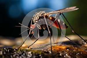 Small Mosquito macro insect. Generate Ai