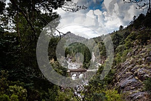 Small mountain bridge over a creek from the Peneda Geres National Park, north of Portugal