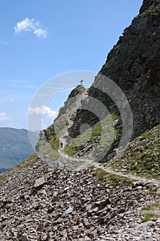 Small mountain path in Schober group Alps