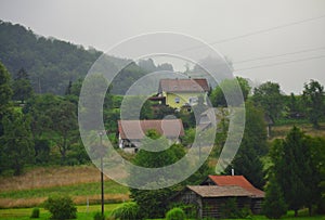 Small mountain picturesque village Slovenia Europe