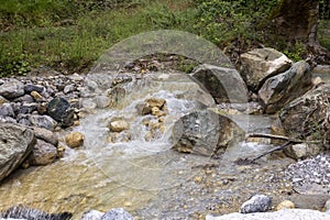 Small mountain river on a summer day Greece, Peloponnese