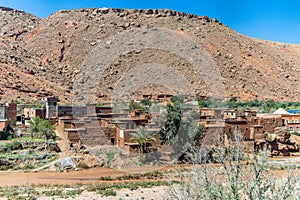 The small mountain village of Aguelmous in the High Atlas in winter season - Ouarzazate province, Morocco.