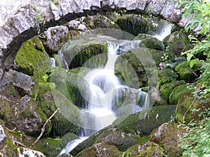 Small mountain waterfall