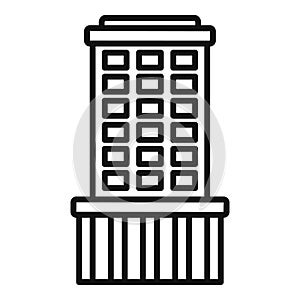 Small multistory building icon outline vector. Street office style