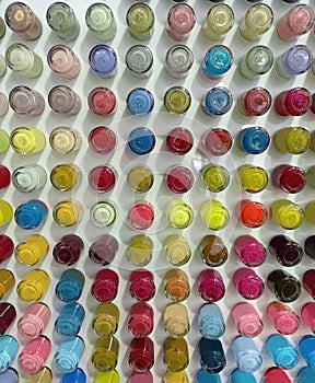 Small nail polish display colorful spots