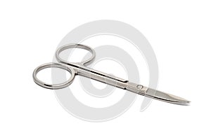 Small nail scissors isolated on a white background