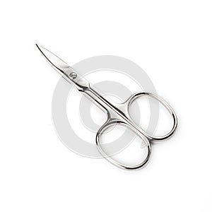 Small nail scissors isolated on a white background