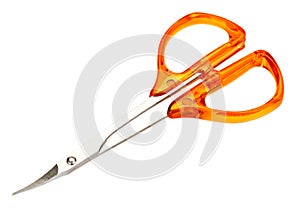 Small nail scissors with yellow plastic handles