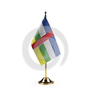 Small national flag of the Central African Republic on a white background