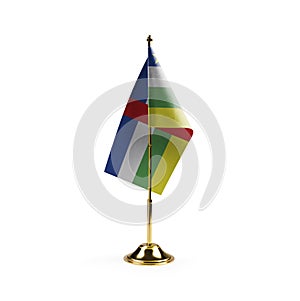 Small national flag of the Central African Republic on a white background