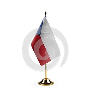 Small national flag of the Czechia on a white background