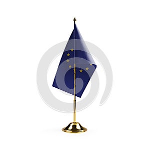 Small national flag of the European Union on a white background