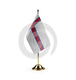 Small national flag of the Faroe Islands on a white background