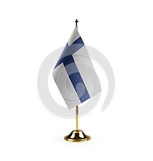 Small national flag of the Finland on a white background