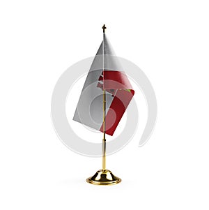 Small national flag of the Gibraltar on a white background