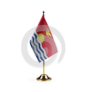 Small national flag of the Kiribati on a white background