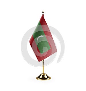 Small national flag of the Maldives on a white background