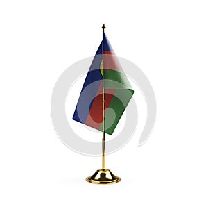 Small national flag of the New Caledonia on a white background