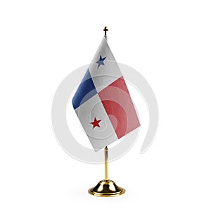 Small national flag of the Panama on a white background