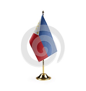 Small national flag of the Philippines on a white background