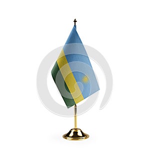 Small national flag of the Rwanda on a white background