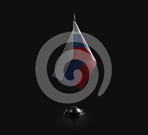 Small national flag of the Slovakia on a black background