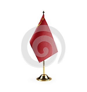Small national flag of the USSR on a white background