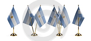 Small national flags of the Argentina on a white background