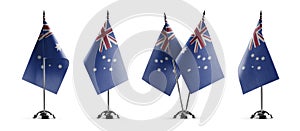 Small national flags of the Australia on a white background