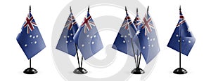 Small national flags of the Australia on a white background