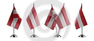 Small national flags of the Austria on a white background
