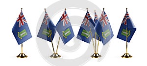 Small national flags of the British Virgin Islands on a white background