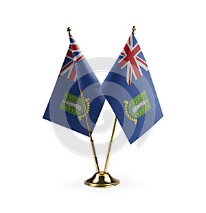 Small national flags of the British Virgin Islands on a white background