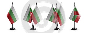 Small national flags of the Bulgaria on a white background