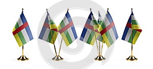 Small national flags of the Central African Republic on a white background
