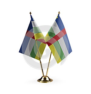 Small national flags of the Central African Republic on a white background