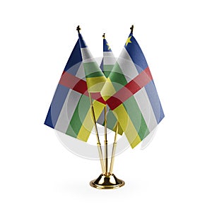 Small national flags of the Central African Republic on a white background