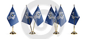 Small national flags of the CIS on a white background