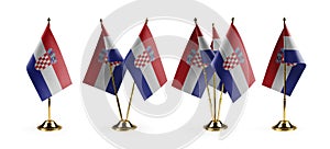 Small national flags of the Croatia on a white background