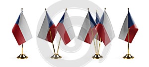 Small national flags of the Czechia on a white background