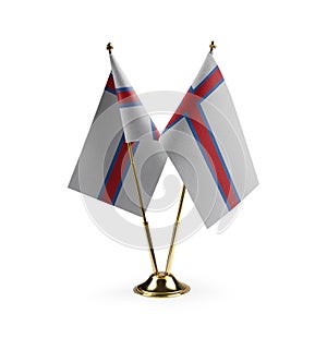 Small national flags of the Faroe Islands on a white background