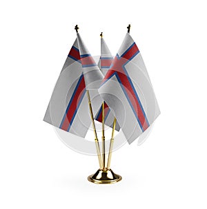 Small national flags of the Faroe Islands on a white background